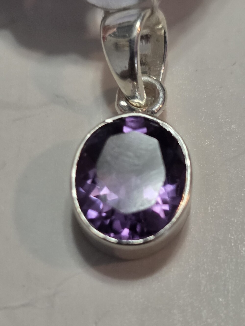 Sterling Silver Purple Amethyst Pendant